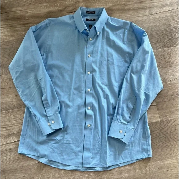 CHAPS Mens Classic Fit Shirt Size 17 1/2 XL Blue Cotton CHAPS Mens Classic Fit Shirt Size 17 1/2 XL Blue Cotton